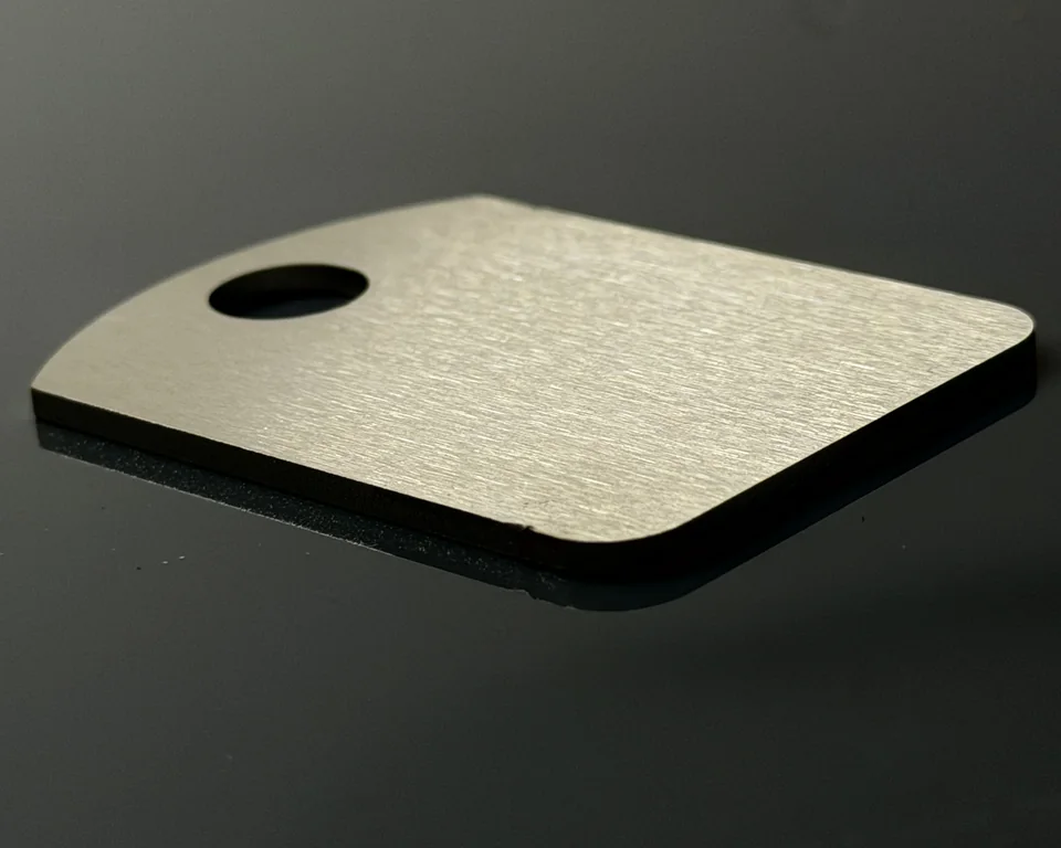 Metal identification tag with a mounting hole — ATZ DRUK product photograph